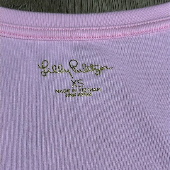 Lilly Pulitzer V-Neck Short Sleeve Pink Tee Shirt Size‎ XS - Picture 6 of 7